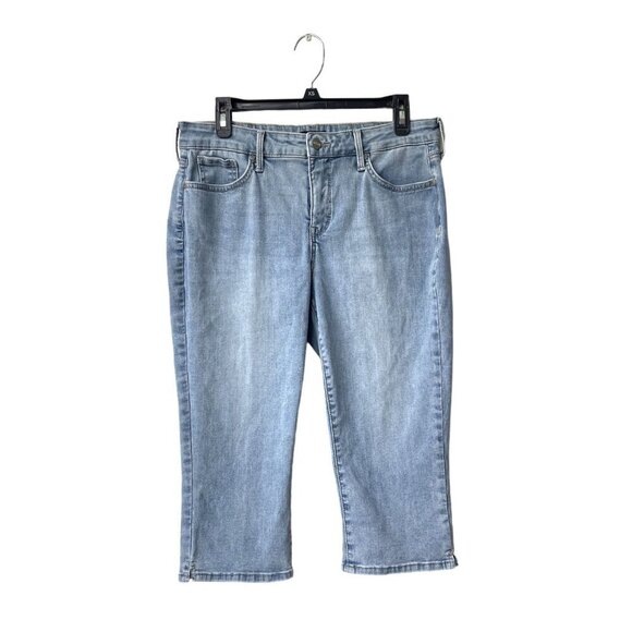 NYDJ Curves 360 Cropped Jeans Size 10P High Rise Light Wash Slim Straight - Picture 4 of 12